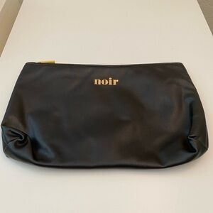 Noir black and gold cosmetic pouch
